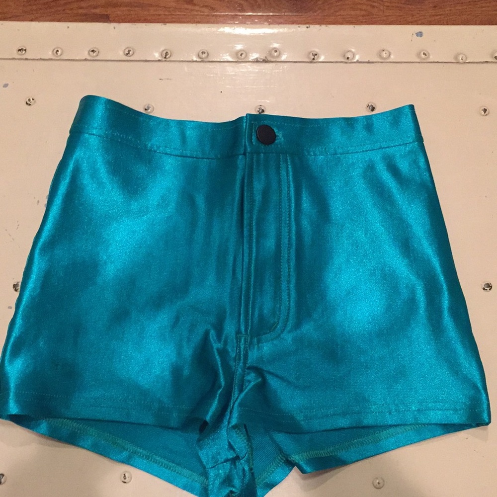 American apparel high wasted teal shorts